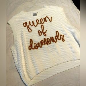 Queen of Diamonds Gold Lettering